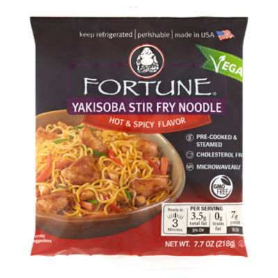 Fortune Hot & Spicy Flavor Yakisoba Stir Fry Noodle, 7.7 oz, 7 Ounce