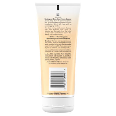 Neutrogena Deep Clean Cleanser 7 oz cream face wash tube