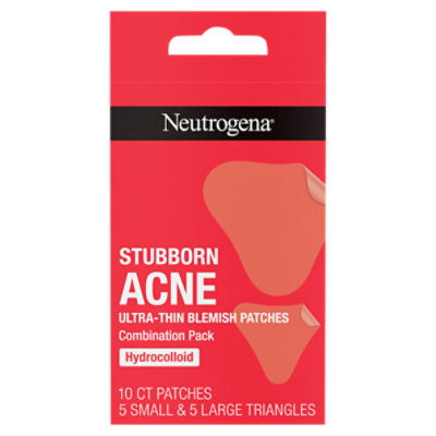 Neutrogena Stubborn Acne Treatment, Blemish Patches, Small and Large, 10 count