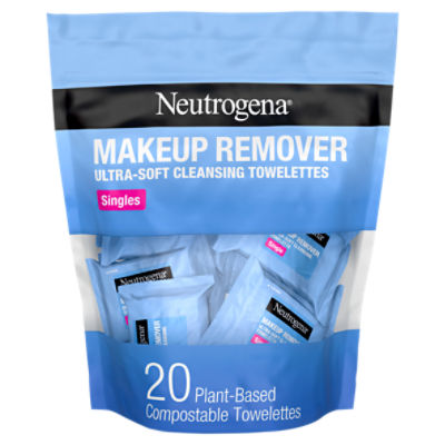 Neutrogena Singles Makeup Remover Ultra-Soft Cleansing Towelettes, 20 count
