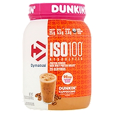 Dymatize Dunkin' Capuccino ISO100 Hydrolyzed Protein Powder, 21.2 oz