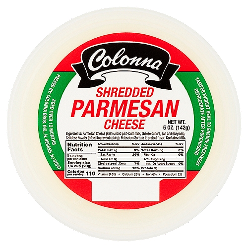Colonna Shredded Parmesan Cheese, 5 oz