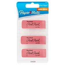 Paper Mate Pink Pearl Smudge Resistant Eraser, 3 count, 3 Each