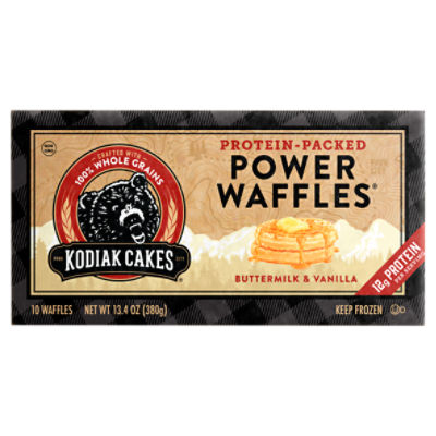 Kodiak Cakes Power Waffles Buttermilk & Vanilla Waffles, 10 count, 13.4 oz