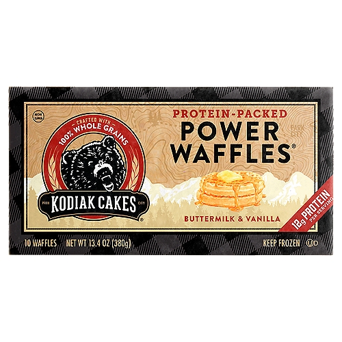 Kodiak Cakes Power Waffles Buttermilk & Vanilla Waffles, 10 count, 13.4 oz
Whole Grains Taste Better®
