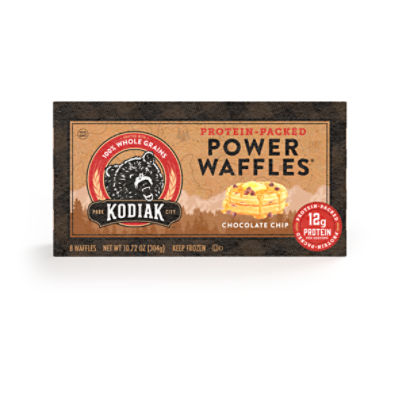 Kodiak Cakes Power Waffles Protein-Packed Chocolate Chip Waffles, 8 count, 10.72 oz, 10.72 Ounce