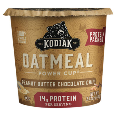 Kodiak Power Cup Peanut Butter Chocolate Chip Oatmeal, 2.12 oz, 2.12 Ounce