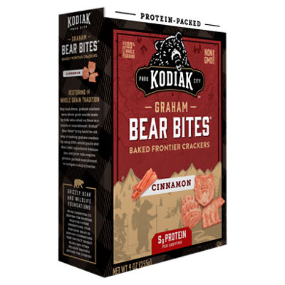 Kodiak Cakes Bear Bites Cinnamon Graham Baked Frontier Crackers, 9 oz -  Fairway