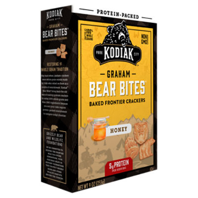 Kodiak Cakes Bear Bites Honey Graham Baked Frontier Crackers, 9 oz - The  Fresh Grocer