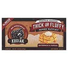 Kodiak Cakes Power Waffles Thick and Fluffy Buttermilk & Vanilla Waffles, 6 count, 14.82 oz, 6 Each
