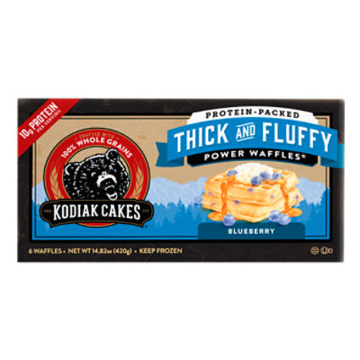 Kodiak Cakes Blueberry Thick and Fluffy Power Waffles, 6 count, 14.82 oz
