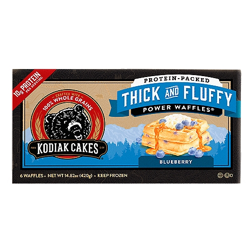 Kodiak Cakes Blueberry Thick and Fluffy Power Waffles, 6 count, 14.82 oz