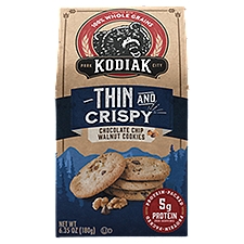 Kodiak Cakes Thin and Crispy Chocolate Chip Walnut, Cookies, 6.35 Ounce