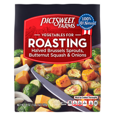 Pictsweet Farms® Vegetables for Roasting, Cauliflower, Sweet Potatoes & Halved Brussels Sprouts, Frozen Vegetables, 18 oz, 18 Ounce