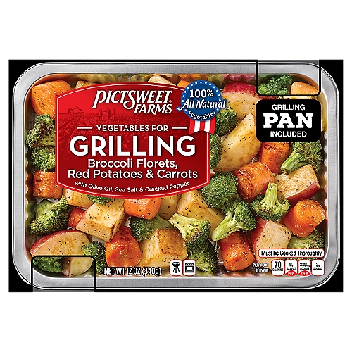 Pictsweet Farms® Vegetables for Grilling, Broccoli Florets, Red Potatoes & Carrots,Frozen Veg, 12 oz