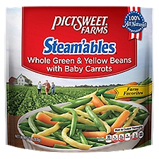 Pictsweet Farms Steam'ables Whole Green & Yellow Beans with Baby Carrots, 10 Ounce