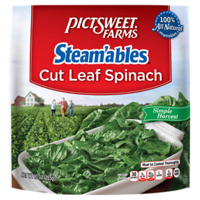 Pictsweet Farms® Steam'ables® Cut Leaf Spinach, Simple Harvest, 10 oz