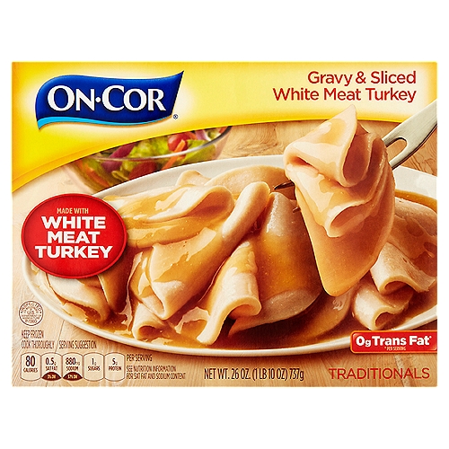 On-Cor Traditionals Gravy & Sliced White Meat Turkey, 26 oz