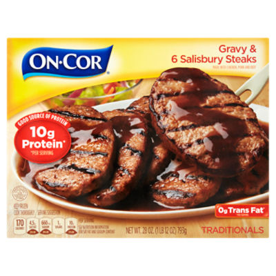 On-Cor Gravy & Salisbury Steaks, 6 count, 28 oz