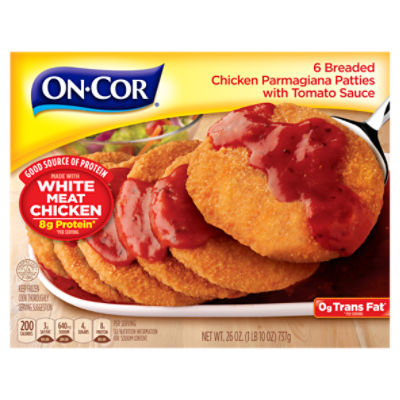 OnCor Breaded Chicken Parmagiana Patties with Tomato Sauce, 6 count