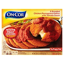 On-Cor Breaded Chicken Parmagiana Patties with Tomato Sauce, 26 Ounce