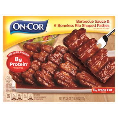 OnCor Selects Barbecue Sauce & Boneless Rib Shaped Patties, 6 count