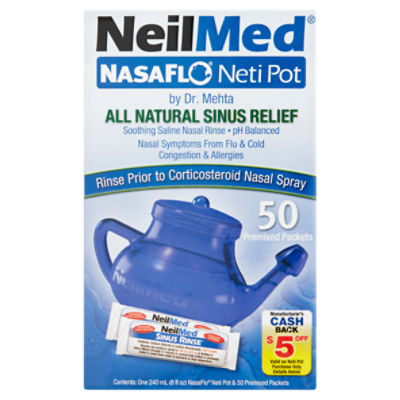 NeilMed NasaFlo Neti Pot All Natural Sinus Relief Kit
