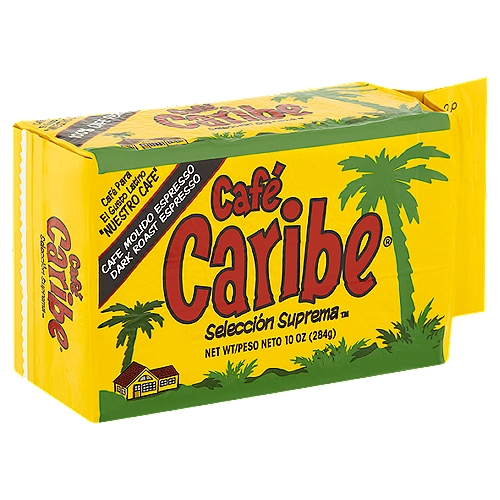 Café Caribe Selección Suprema Dark Roast Espresso Coffee, 10 oz
Café Caribe is a dark roasted, espresso coffee specifically blended for the Latin taste. Make “Our Coffee'', Your Coffee! Brew Café Caribe according to your favorite methods. Use 1 tablespoon of coffee for each demitasse cup of water.