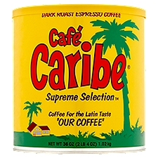 Café Caribe Supreme Selection Dark Roast Espresso Coffee, 36 oz