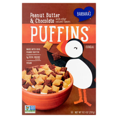 Barbara's Puffins Peanut Butter & Chocolate Cereal, 10.5 oz