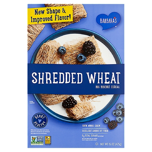 Barbara's Shredded Wheat Big Biscuit Cereal, 15 oz