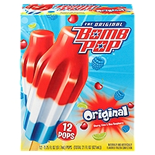 Bomb Pop The Original Cherry, Lime & Blue Raspberry Pops, 1.75 fl oz, 12 count, 21 Fluid ounce