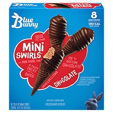 Blue Bunny Mini Swirls Chocolate, Frozen Dairy Dessert, 18 Fluid ounce