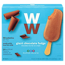 WW Giant Chocolate Fudge Low Fat Ice Cream Bars, 3.5 fl oz, 6 count, 21 Fluid ounce
