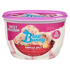 Blue Bunny Sweet Freedom Banana Split Reduced Fat, Ice Cream, 46 Fluid ounce