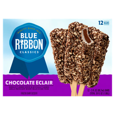 Blue Ribbon Classics Chocolate Eclair Frozen Dairy Dessert, 3 fl oz, 12 count