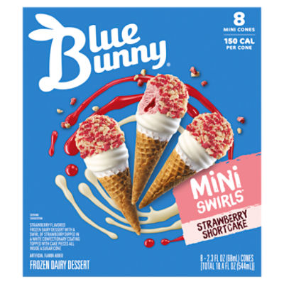 Blue Bunny Mini Swirls Strawberry Shortcake Frozen Dairy Dessert, 2.3