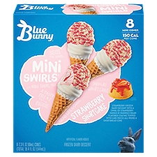Blue Bunny Mini Swirls Strawberry Shortcake, Frozen Dairy Dessert, 18.4 Fluid ounce