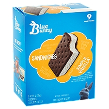 Blue Bunny Frozen Dairy Dessert Sandwiches Simply Vanilla, 38.3 Fluid ounce