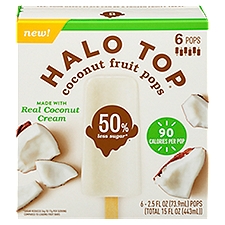 Halo Top Coconut Fruit Pops, 2.5 fl oz, 6 count, 2.5 Fluid ounce