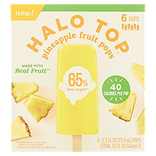 Halo Top Pineapple, Fruit Pops, 2.5 Fluid ounce