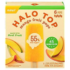 Halo Top Mango, Fruit Pops, 2.5 Fluid ounce