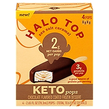 Halo Top Sea Salt Caramel Keto, Pops, 10.6 Fluid ounce