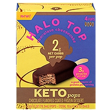 Halo Top Chocolate Cheesecake Keto, Pops, 10.6 Fluid ounce