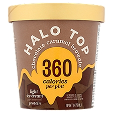 Halo Top Creamery Chocolate Caramel Brownie, Light Ice Cream, 16 Fluid ounce