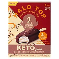 Halo Top Turtle Cheesecake Keto, Pops, 10.6 Fluid ounce