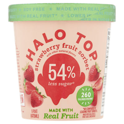 Halo Top Strawberry Fruit Sorbet, 1 pint