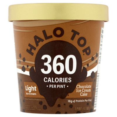 Halo Top Light Chocolate Ice Cream Cake, 1 pint, 1 Pint