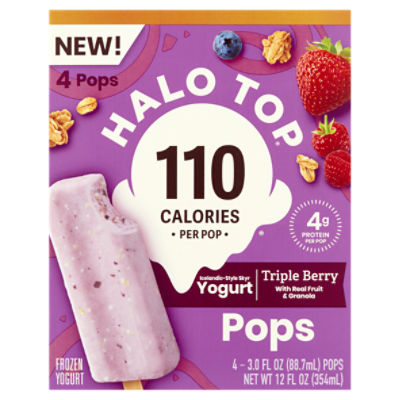Halo Top Triple Berry IcelandicStyle Skyr Frozen Yogurt Pops, 3.0 fl