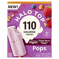Halo Top Triple Berry Icelandic-Style Skyr Frozen Yogurt Pops, 3.0 fl oz, 4 count